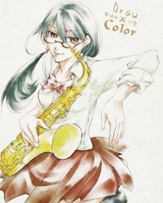 【線×色Ⅱ】吹奏楽系少女（黎 珠那さまの線画）